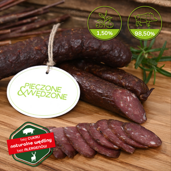 Kiełbasa Dojrzewająca z Dzika i Wieprzowiny Bez Cukru 350 g