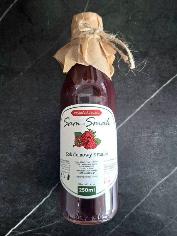 Sok z Malin 100% Bez Cukru 250ml