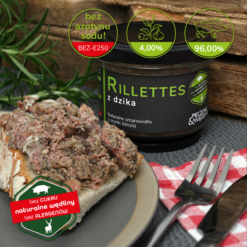 Rillettes z Dzika (96% Mięsa) Bez Cukru 200g