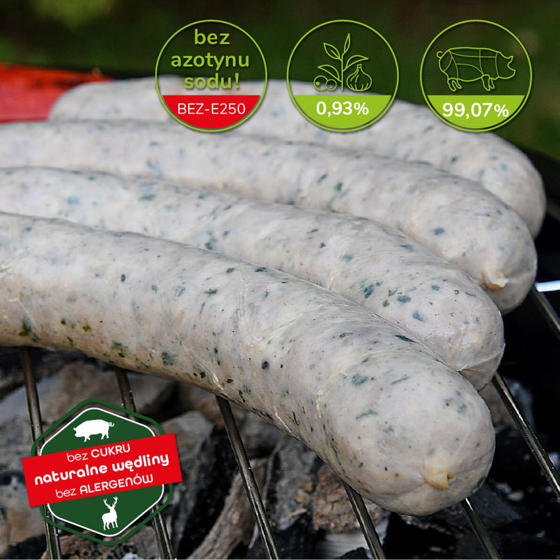 Kiełbasa Biała z Czosnkiem Niedźwiedzim ok. 400 g