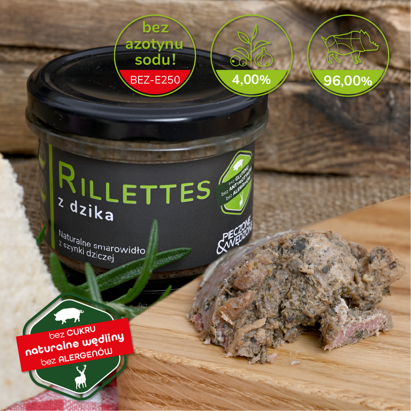 Rillettes z Dzika (96% Mięsa) Bez Cukru 200g