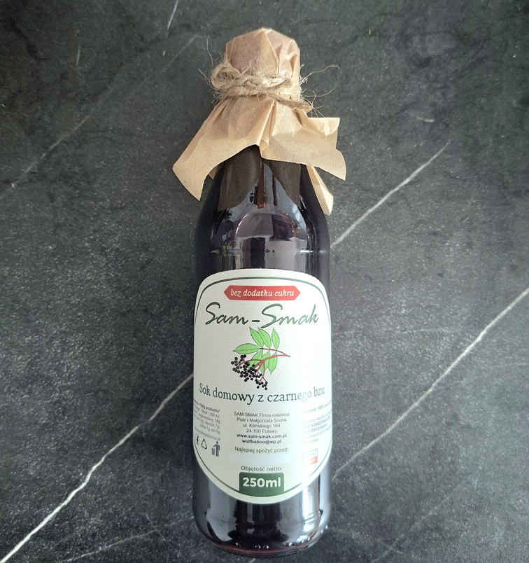 Sok z czarnego bzu bez cukru 250ml