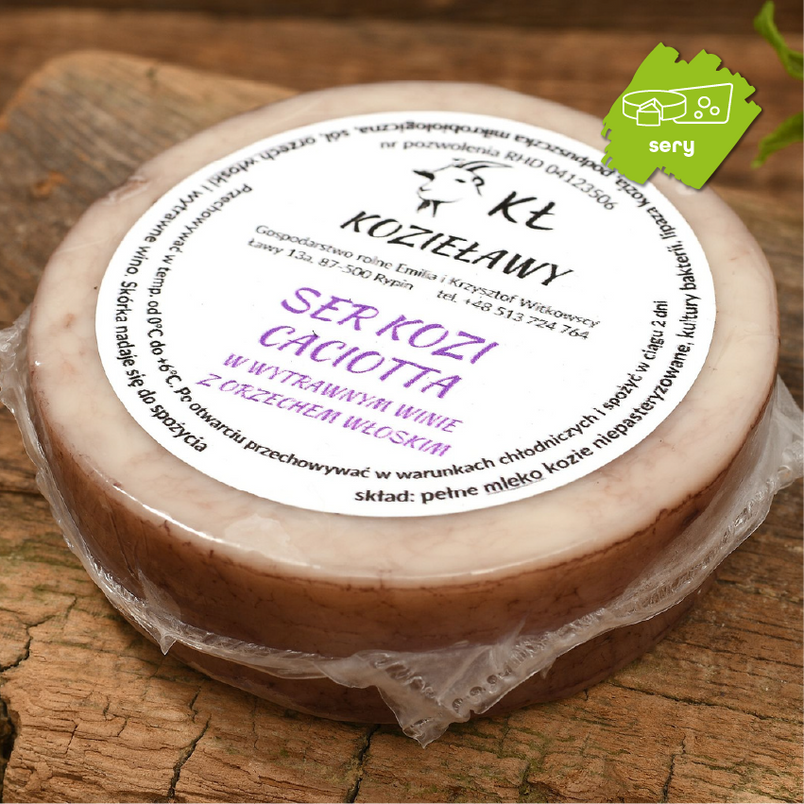 Ser Kozi Caciotta w Winie z Orzechem ok. 220g