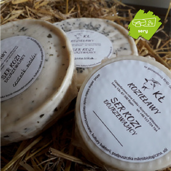 Ser kozi dojrzewający z kozieradką  ok.220g,